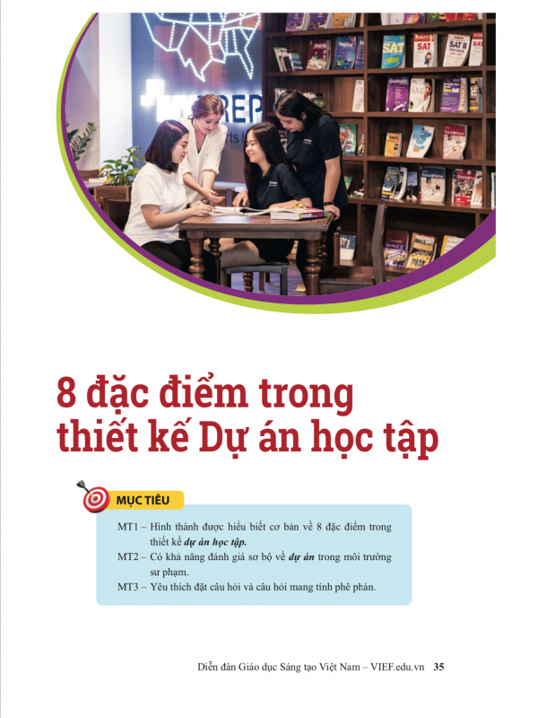 8 đặc điểm trong thiết kế Dự án học tập