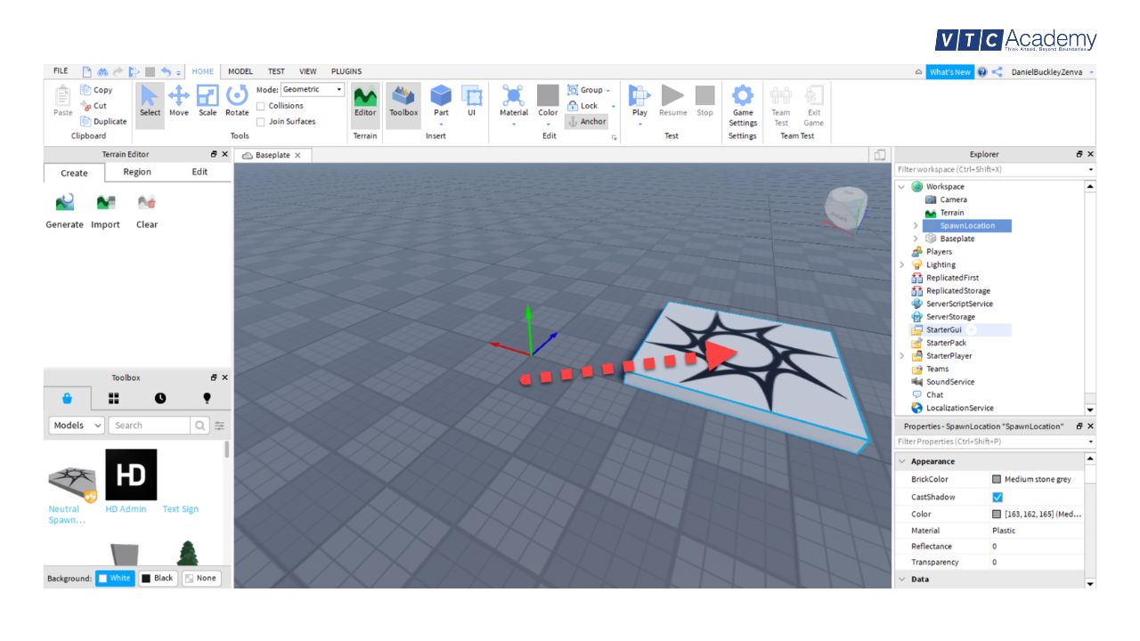 Lập trình Roblox để tạo ra thế giới game của riêng bạn 5 Bước 2: Bắt đầu luyện tập với các thao tác cơ bản