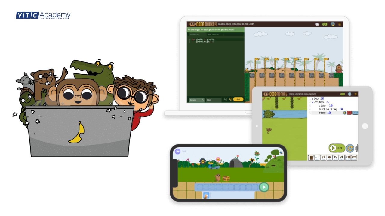 Top 10 web tạo game miễn phí tốt nhất hiện nay 3 CodeMonkey - Game lập trình cho trẻ em và người mới bắt đầu